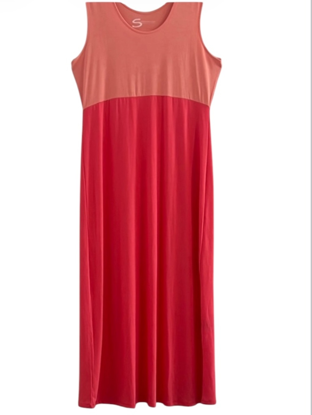 Serena Williams Coral and Peach Maxi Dress Size L